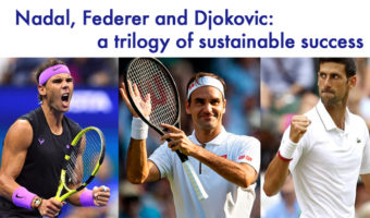 Nadal, Federer and Djokovic: three ways to play, three ways to beat and yet a common winning combination: talent, sacrifice and values.